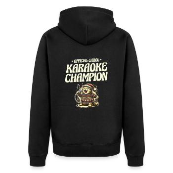 Official Carol Karaoke Champion! Christmas - Unisex Premium Organic Zip Hoodie - black - Back - Nico (187cm)