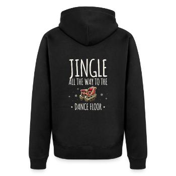 Jingle bis zur Tanzfläche Tanzen, Weihnachten - Unisex Premium Bio Zip Hoodie - Schwarz - Hinten - Nico (187cm)