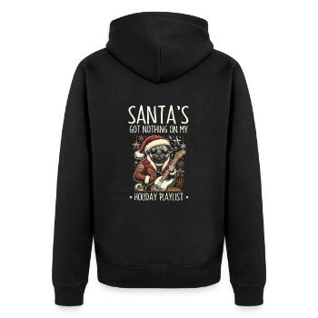 Der Weihnachtsmann nichts auf Weihnachts Playlist - Unisex Premium Bio Zip Hoodie - Schwarz - Hinten - Nico (187cm)