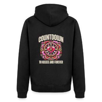 Countdown to Kisses and Forever, New Year's romance - Unisex Premium Organic Zip Hoodie - black - Back - Nico (187cm)