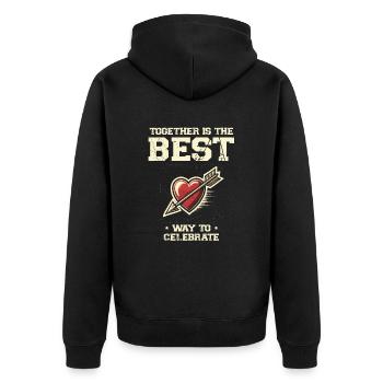Best Way to Celebrate New Year Loving Couple Together - Unisex Premium Organic Zip Hoodie - black - Back - Nico (187cm)