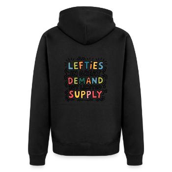Linkshänder feiern ihre Seltenheit - Unisex Premium Bio Zip Hoodie - Schwarz - Hinten - Nico (187cm)