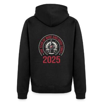 L’année du vin et des bons temps, amateurs de vin - Veste à capuche bio Premium Unisexe - noir - Dos - Nico (187cm)