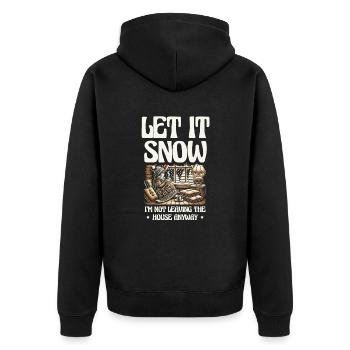 Qu’il neige, ne quitte pas la maison, confort hivernal - Veste à capuche bio Premium Unisexe - noir - Dos - Nico (187cm)