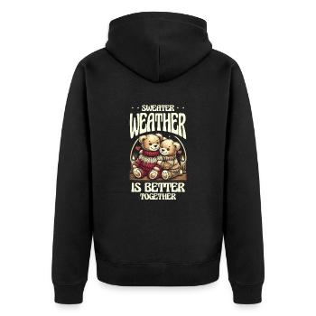 Sweater weather is better together Winter mood - Unisex Premium Organic Zip Hoodie - black - Back - Nico (187cm)