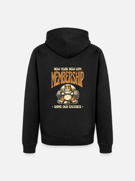 Nouvelle année, nouvelle adhésion, vieilles excuses - Veste à capuche bio Premium Unisexe - noir