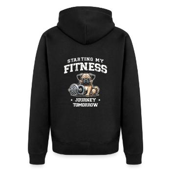 Demain, le voyage de remise en forme commence, la motivation physique - Veste à capuche bio Premium Unisexe - noir - Dos - Nico (187cm)
