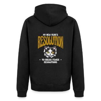 My New Year's resolution to break fewer resolutions - Unisex Premium Organic Zip Hoodie - black - Back - Nico (187cm)