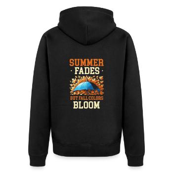 Sommer Verblasst, Aber Herbstfarben Blühen Herbst - Unisex Premium Bio Zip Hoodie - Schwarz - Hinten - Nico (187cm)