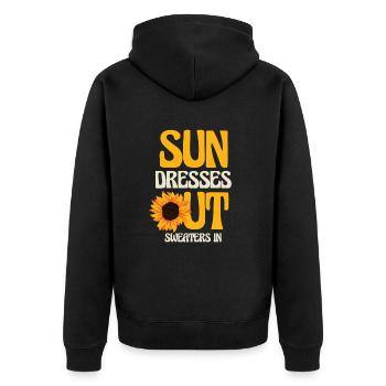 Sundressierungen Aus, Pullover In, Umarmen Vintage - Unisex Premium Bio Zip Hoodie - Schwarz - Hinten - Nico (187cm)