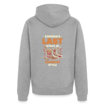 Letzte Strebe Des Sommers Im Sundress -Stil Herbst - Unisex Premium Bio Zip Hoodie - Grau meliert - Hinten - Nico (187cm)