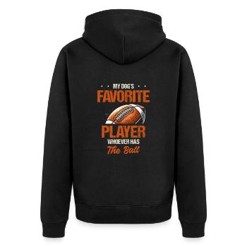 My dog's favorite player, who has the ball - Unisex Premium Organic Zip Hoodie - black - Back - Nico (187cm)