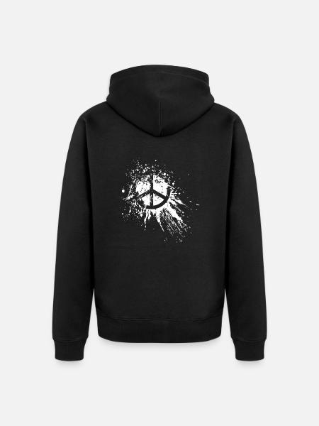 Death of Peace - White - Unisex Premium Organic Zip Hoodie - black