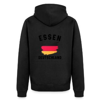 Drapeau de l’Allemagne - Coup de pinceau artistique - Veste à capuche bio Premium Unisexe - noir - Dos - Nico (187cm)