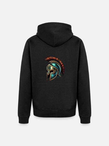 sparta helm - Unisex Premium Bio Zip Hoodie - Schwarz