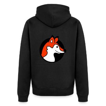 trou de renard roux renard sauvage animal peeps visage tête - Veste à capuche bio Premium Unisexe - noir - Dos - Nico (187cm)