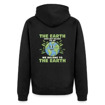 La Terre ne nous appartient pas Journée de la Terre Planète - Veste à capuche bio Premium Unisexe - noir - Dos - Nico (187cm)