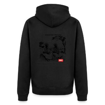 LGBT Women - Unisex Premium Organic Zip Hoodie - black - Back - Nico (187cm)