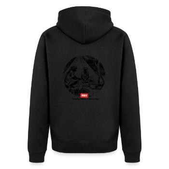 LGBT 49 - Unisex Premium Organic Zip Hoodie - black - Back - Nico (187cm)