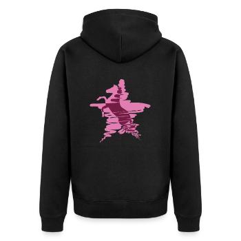 Star Horse - Unisex Premium Bio Zip Hoodie - Schwarz - Hinten - Nico (187cm)