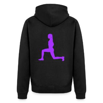 Fille de fitness - Veste à capuche bio Premium Unisexe - noir - Dos - Nico (187cm)