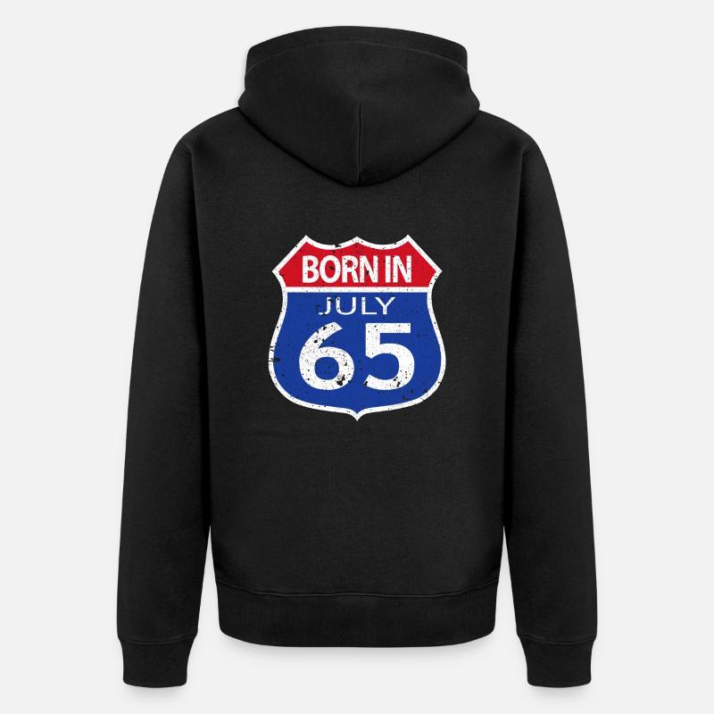 Geboren im Juli 1965 - Unisex Premium Bio Zip Hoodie - Schwarz