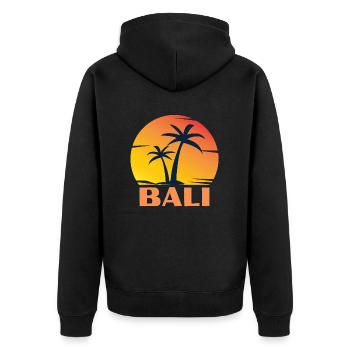 INDONET Bali - Veste à capuche bio Premium Unisexe - noir - Dos - Nico (187cm)