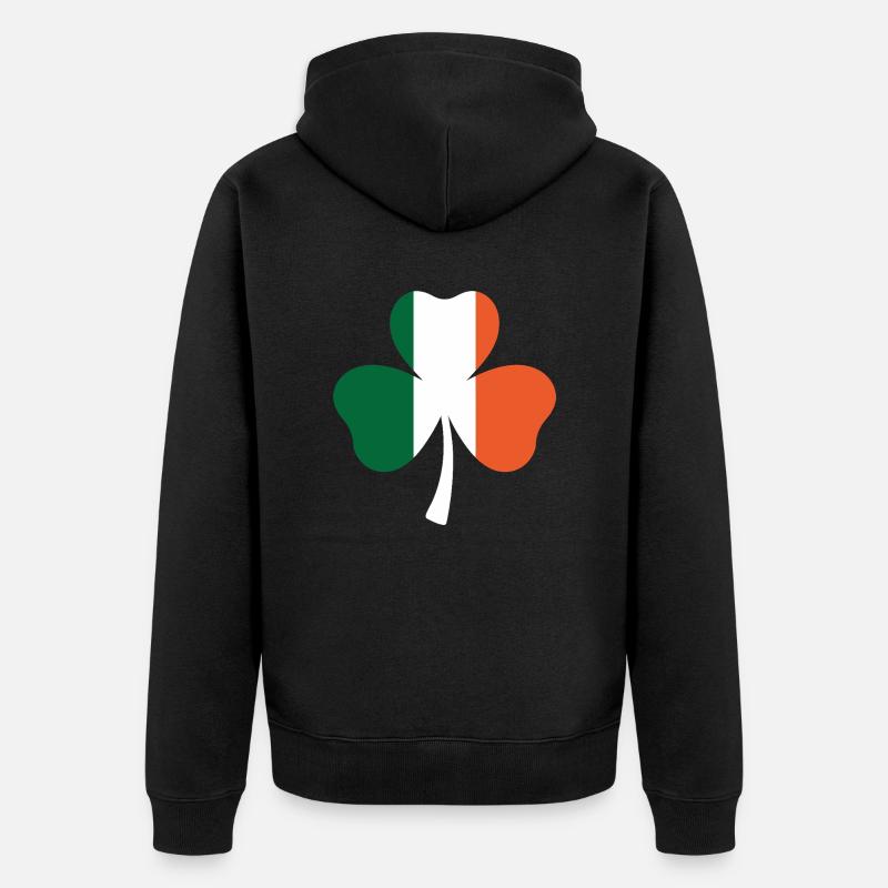 Drapeau irlandais Trèfle Saint-Patrick - Veste à capuche bio Premium Unisexe - noir