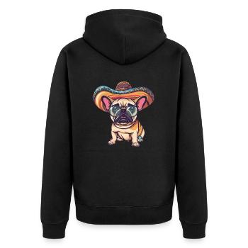 Buldog Français Chien Sombrero - Veste à capuche bio Premium Unisexe - noir - Dos - Nico (187cm)