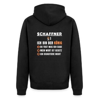Conductor Gift - I'm the King - Unisex Premium Organic Zip Hoodie - black - Back - Nico (187cm)