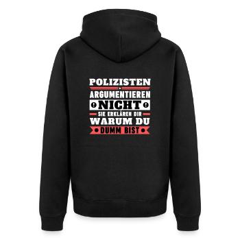 Les policiers ne discutent pas - Veste à capuche bio Premium Unisexe - noir - Dos - Nico (187cm)