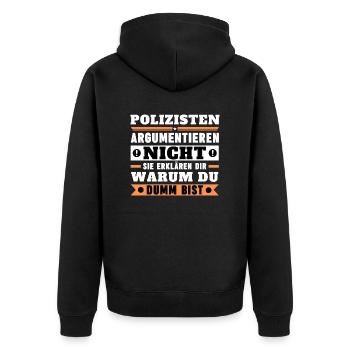 Les policiers ne discutent pas - Veste à capuche bio Premium Unisexe - noir - Dos - Nico (187cm)