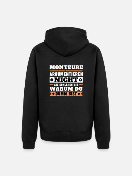 Fitters don't argue - Unisex Premium Organic Zip Hoodie - black