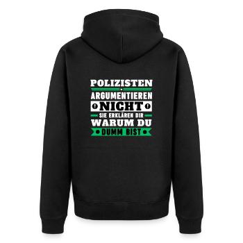 Les policiers ne discutent pas - Veste à capuche bio Premium Unisexe - noir - Dos - Nico (187cm)