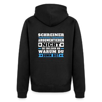 Carpenters don't argue - Unisex Premium Organic Zip Hoodie - black - Back - Nico (187cm)