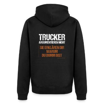 Les camionneurs ne se disputent pas - Veste à capuche bio Premium Unisexe - noir - Dos - Nico (187cm)