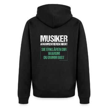 Les musiciens ne se disputent pas - Veste à capuche bio Premium Unisexe - noir - Dos - Nico (187cm)