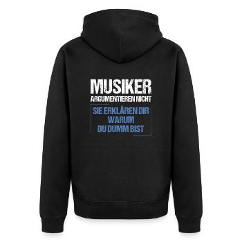 Les musiciens ne se disputent pas - Veste à capuche bio Premium Unisexe - noir - Dos - Nico (187cm)