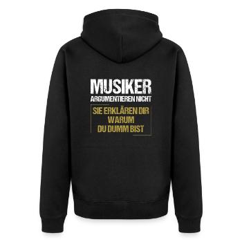 Les musiciens ne se disputent pas - Veste à capuche bio Premium Unisexe - noir - Dos - Nico (187cm)