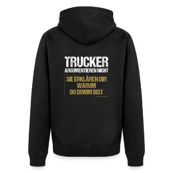 Les camionneurs ne se disputent pas - Veste à capuche bio Premium Unisexe - noir - Dos - Nico (187cm)