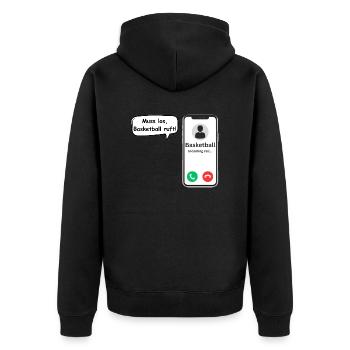 Appels de basket-ball - Dicton sportif - ApriNoeScor - Veste à capuche bio Premium Unisexe - noir - Dos - Nico (187cm)