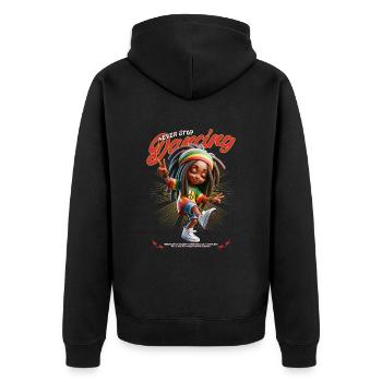 N’arrête jamais de danser Reggae Rasta Girl - Veste à capuche bio Premium Unisexe - noir - Dos - Nico (187cm)