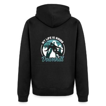 MA VIE SE DÉGRADE - Veste à capuche bio Premium Unisexe - noir - Dos - Nico (187cm)