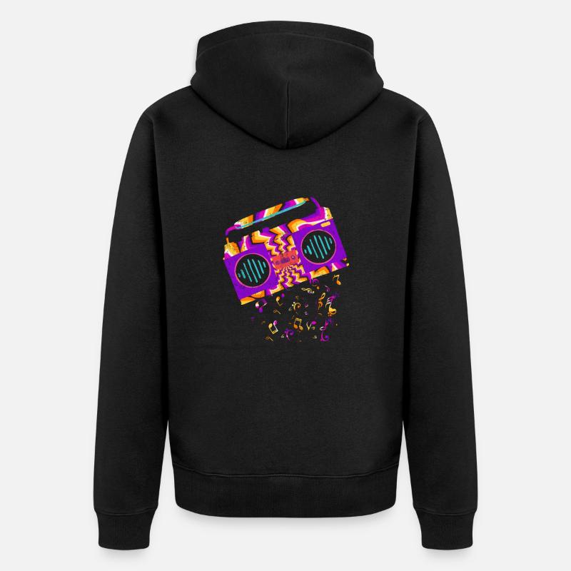 Musique rétro - Veste à capuche bio Premium Unisexe - noir