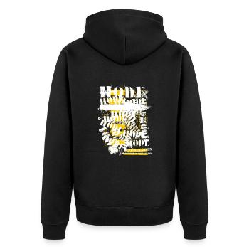 Bitcoin 2023 (Miami) - The Future is Now, Miami - Unisex Premium Organic Zip Hoodie - black - Back - Nico (187cm)