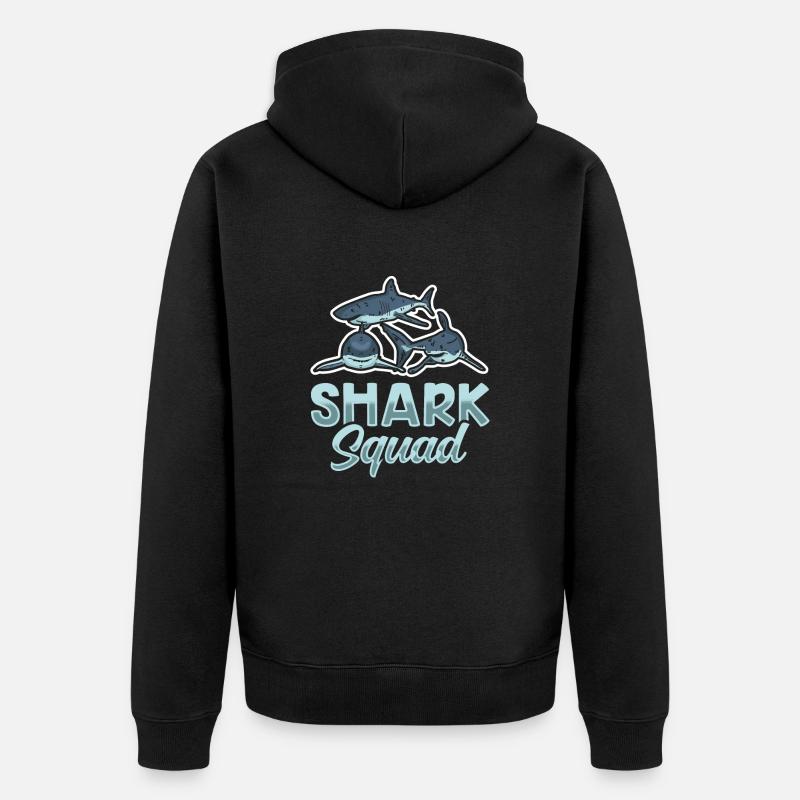 Escouade de requins - Veste à capuche bio Premium Unisexe - noir