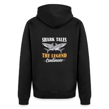Contes de requins La légende continue - Veste à capuche bio Premium Unisexe - noir - Dos - Nico (187cm)