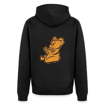 Koalified Gamer - Lustiger Cartoon Koala - Unisex Premium Bio Zip Hoodie - Schwarz - Hinten - Nico (187cm)