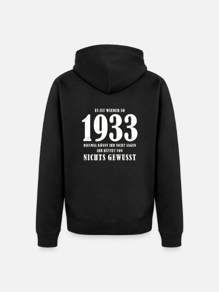 Antifaschismus Antifaschist Gegen Rechts Statement - Unisex Premium Bio Zip Hoodie - Schwarz