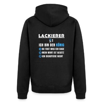 Cadeau du peintre - Je suis le roi - Veste à capuche bio Premium Unisexe - noir - Dos - Nico (187cm)